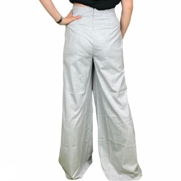 BCBG Light Heather Gray High Waist Wide Leg Small - Picture 3 of 13